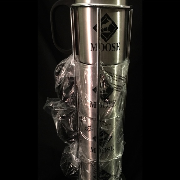 Stainless Steel Moose Mugs With Holder-NEW!!! - Picture 2 of 4